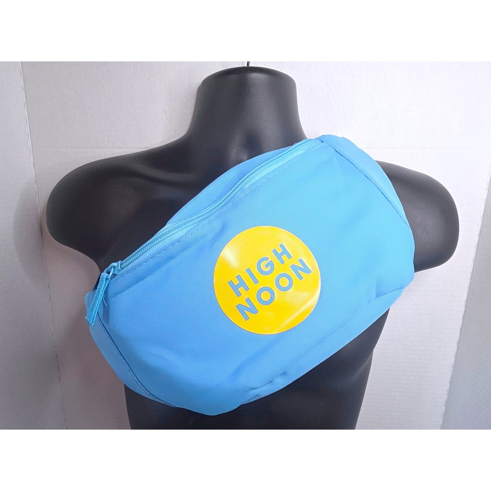 High‎ Noon Sun Sips Insulated Fanny Pack Blue Yellow Logo Waist Bag Cooler Pouch